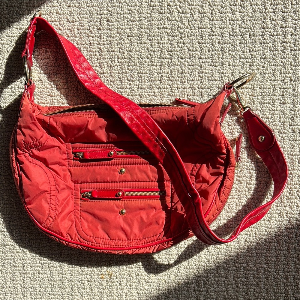 VGUC Tod's Red Quilted Shoulder Bag with Adjustable Strap